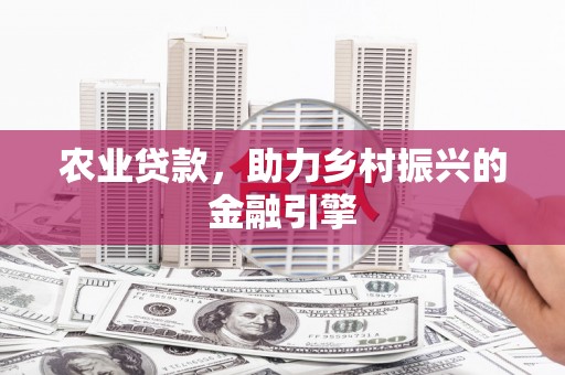岑巩农业贷款，助力乡村振兴的金融引擎
