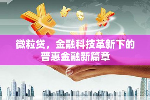 东乌旗微粒贷，金融科技革新下的普惠金融新篇章