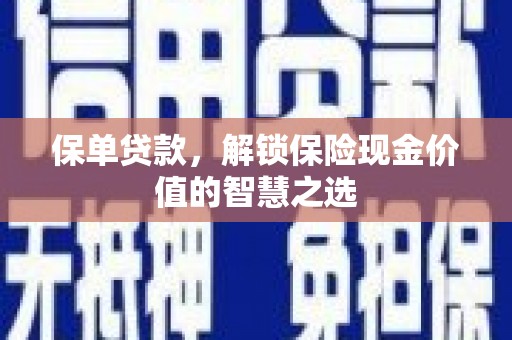 盖州保单贷款，解锁保险现金价值的智慧之选
