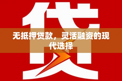 高邑无抵押贷款，灵活融资的现代选择